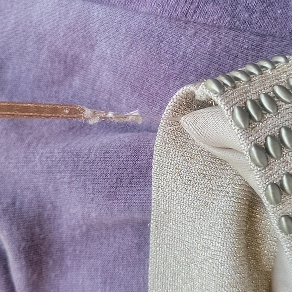 Cache Gold One Sleeve Sweater with Embellished Neckline Size Small - Picture 5 of 7